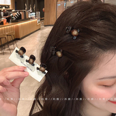 琥珀球球碎发刘海小抓夹女2025新款 发夹公主头简约气质头饰鲨鱼夹
