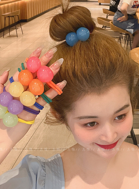 儿童彩色球球发绳头绳女高弹力耐用橡皮筋发圈宝宝扎高马尾发饰