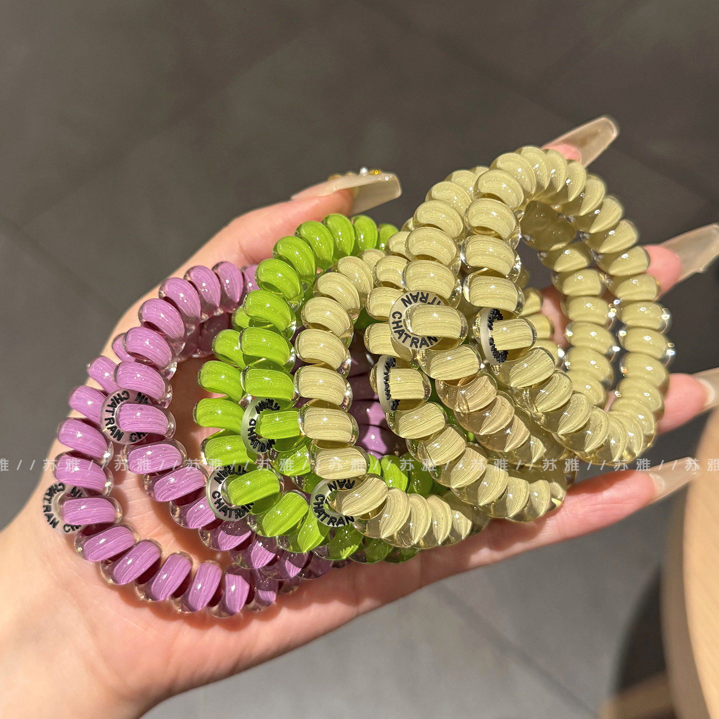 少女心时尚气质无痕电话线扎头绳