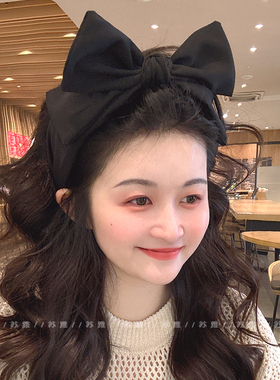 高级感超大立体蝴蝶结宽边发箍女高颅顶压发发卡韩国气质洗脸头箍