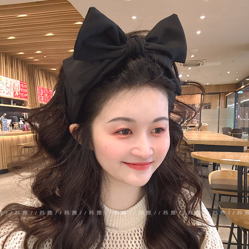 高级感超大立体蝴蝶结宽边发箍
