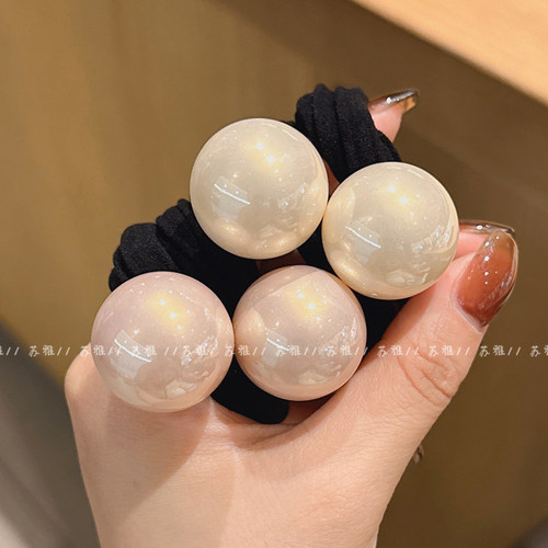 高级感气质珍珠高马尾扎头发绳