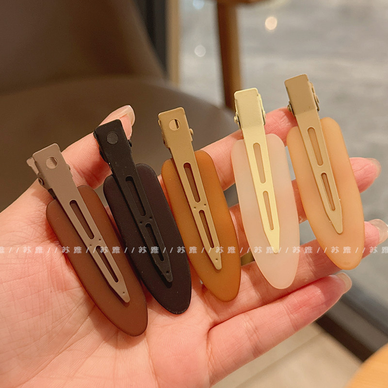 奶茶色系无痕碎发鸭嘴夹侧边发夹