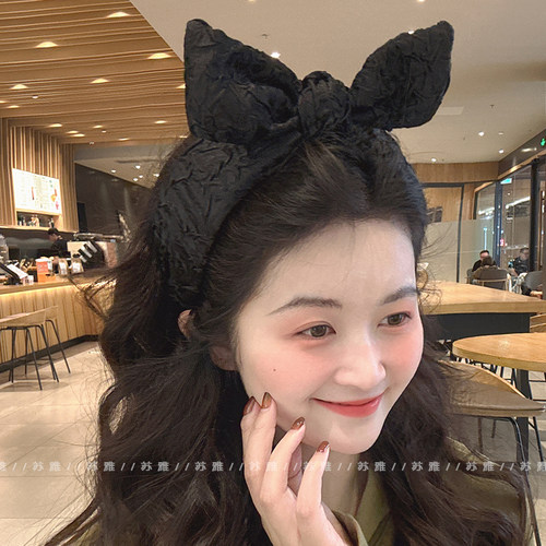 高级感立体蝴蝶结宽边发箍高颅顶