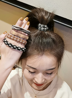 5条高弹力头绳女皮套粗皮筋女扎头新款发圈成人绑头发发绳头饰