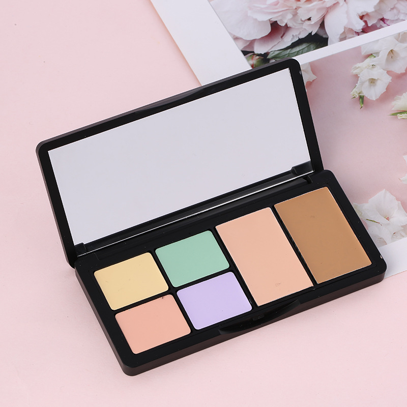 遮瑕盘遮斑痘痘打底膏均匀肤色遮黑眼圈雀斑遮瑕膏6色紫色绿色