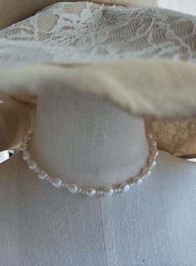 天然淡水珍珠 巴洛克异形珍珠项链41cm女925纯银灯笼扣