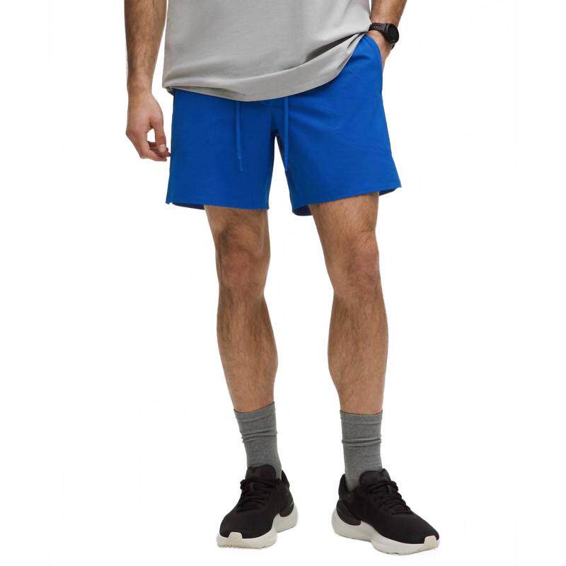 海外代购lululemon/露露乐蒙男士运动短裤速干拉链口袋尼龙混纺