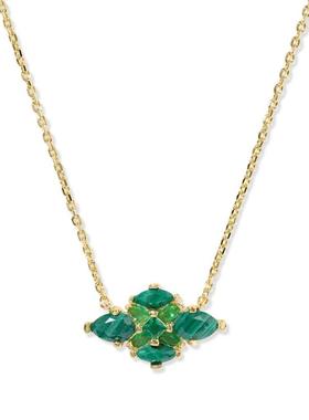 代购Kendra Scott女士项链简约优雅精致时尚金色绿色马眼形