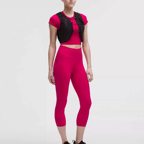 海外代购lululemon/露露乐蒙女士瑜伽长裤速干五口袋高腰五分裤