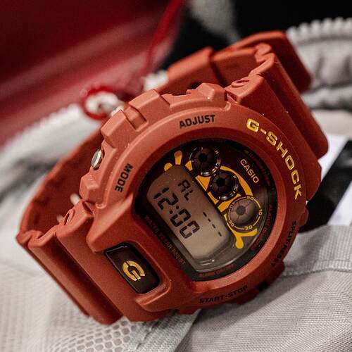 代购Casio G-Shock x SYNA卡西欧联名款勃艮第酒红男女运动手表