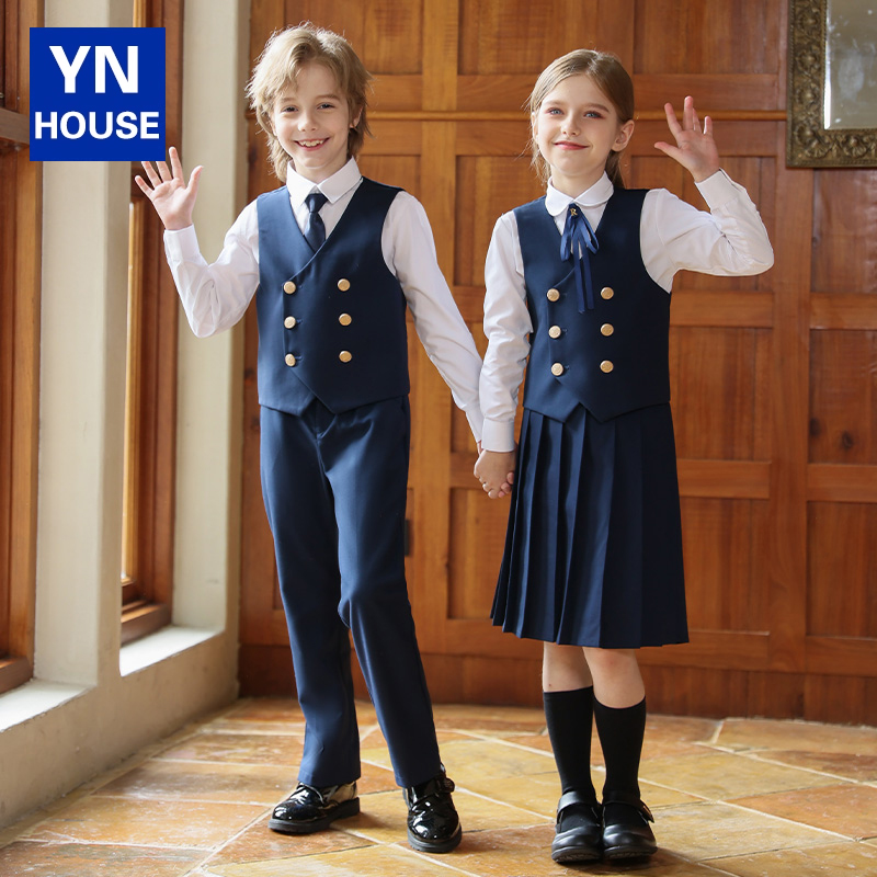 小学生校服英伦马甲班服园服套装