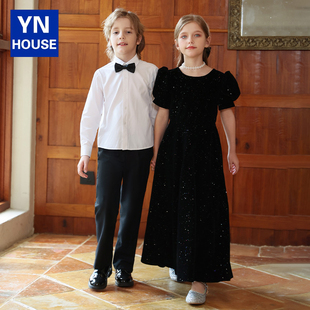 儿童演出服小学生男童女童合唱团表演服朗诵主持人钢琴演奏礼服