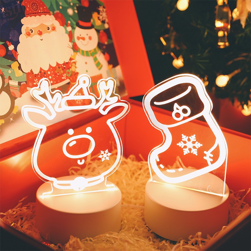 圣诞小礼物实用纪念品儿童创意礼品少女心装饰卡通小夜灯定制logo