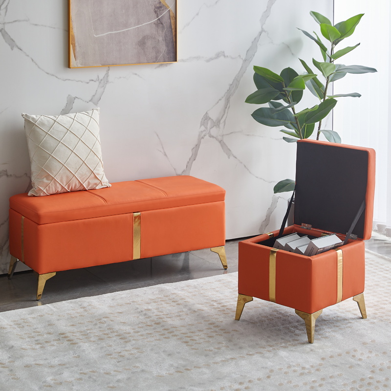 服装店沙发凳长凳储物试衣间凳子休息凳鞋店换鞋凳长条脚凳皮墩子