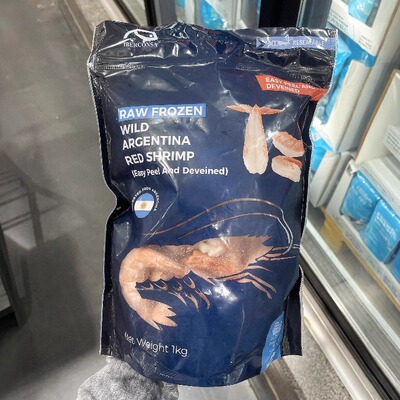 生冻阿根廷开背去头红虾1kg