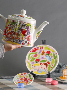 BLOND荷兰太太陶瓷餐具卡通水壶平盘小碟水杯菜鱼牛排家用西餐盘