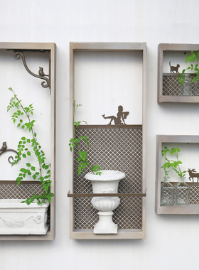 防腐木花盆架挂架花架墙饰