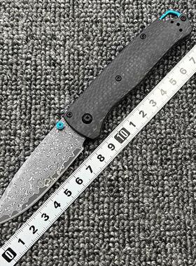 蝴蝶 BM535-3碳纤维轴承大马士革刃折刀野营求生高硬度EDC工具