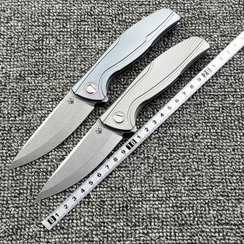 熊头 F7钛合金柄折刀户外野营狩猎战术防身高硬度口袋EDC工具刀