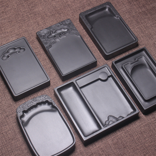 新品歙砚手工雕刻精制长方砚台天然原石送礼研墨墨条文房四宝收藏