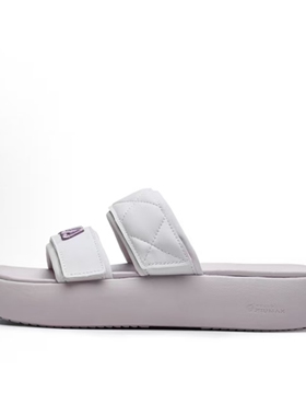 FILA斐乐 DONUT 厚底魔术贴 防滑一字拖鞋 女款F12W221503FGA