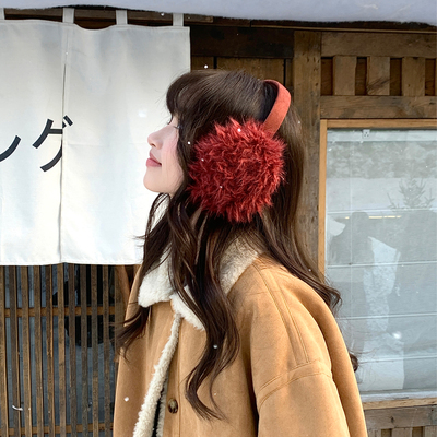 Deepsea深海 冬日氛围可折叠毛绒耳罩防寒高颜值女耳套护耳耳暖