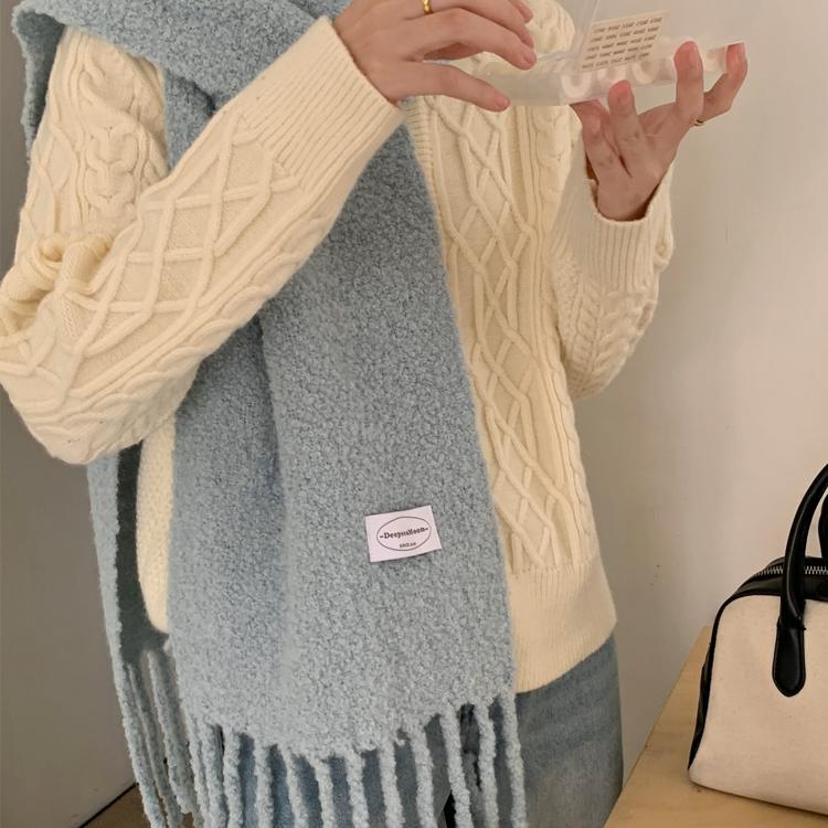 韩国圈圈纱羊毛围巾女冬季