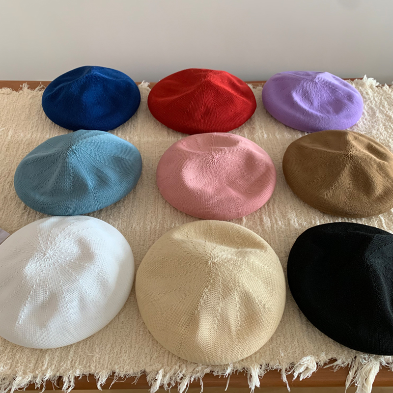 英伦复古贝雷帽夏季亚麻