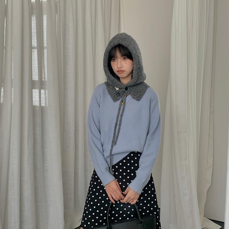 韩国ins风毛线帽巴拉克拉法帽