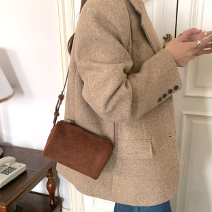 Deepsea深海 秋冬复古麂皮绒小包斜挎手提单肩女包日常百搭通勤