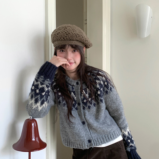 Deepsea深海 章若楠同款针织毛线贝雷帽女冬季保暖显脸小帽子ins