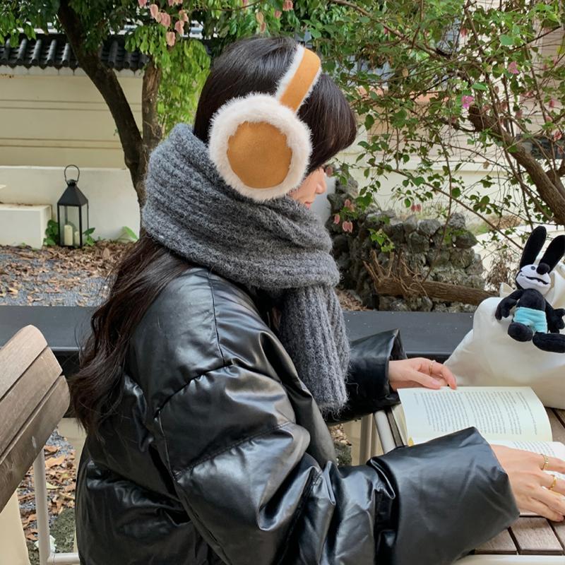 棕色仿兔毛耳罩冬季保暖