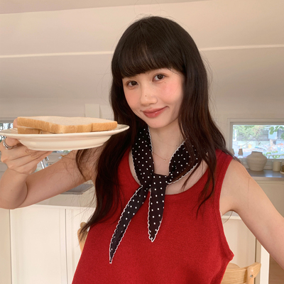 夏季韩版波点丝巾女百搭高级感