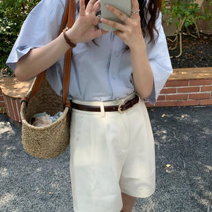 带牛仔裤 高级感百搭ins风皮带腰封裤 腰链 复古真皮细腰带女款 韩版