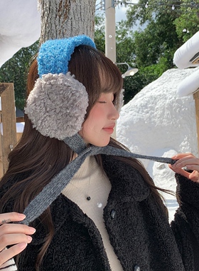 ins博主同款毛绒护耳保暖耳套