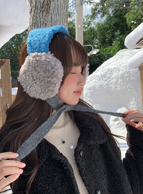 ins博主同款毛绒护耳保暖耳套