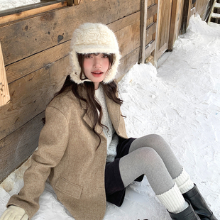 暖暖过冬~定制款加厚毛绒雷锋帽子女冬季韩版护耳帽保暖防风骑行