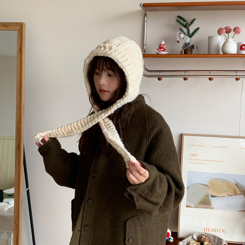 韩代同款氛围感针织巴拉克拉法帽