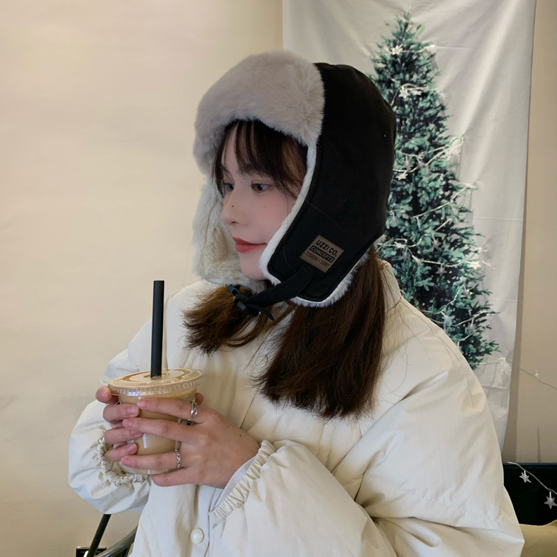 雷锋帽骑车冬季护耳双层加厚