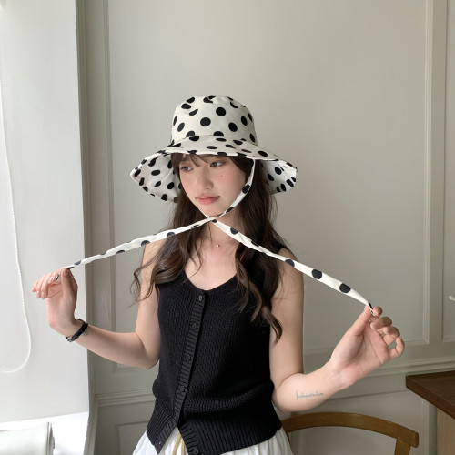 波点大檐防晒显脸小渔夫帽