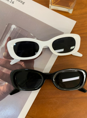 墨镜女新款米白小框太阳镜