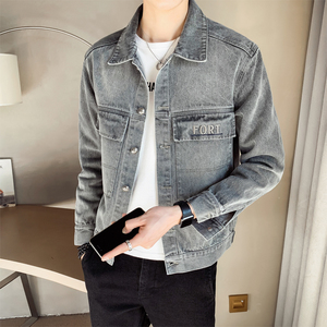 2025秋款男士牛仔外套修身绣花牛仔夹克男短款上衣B317/JK68/P115，男装工装外套，电商B317