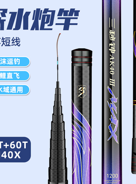 三秒钟三代40传统钓长杆12米13米鱼竿逗钓19调超轻超硬80T炮杆