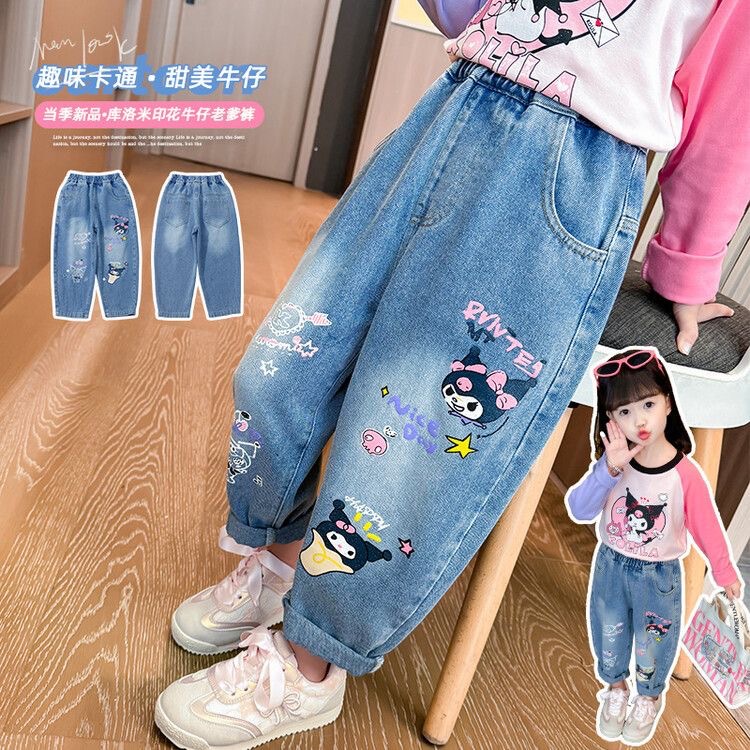 女童牛仔裤2025中大童休闲裤子