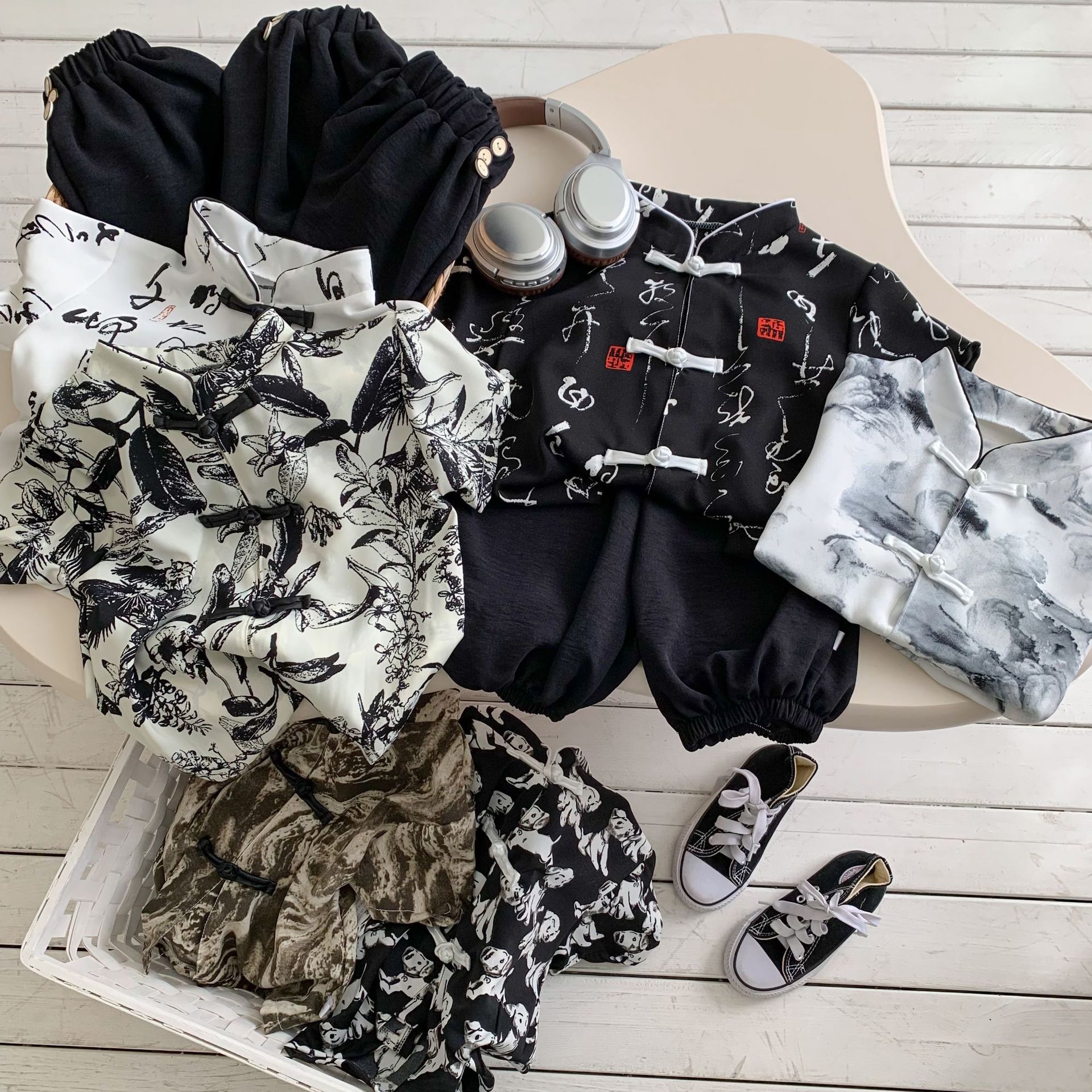 男童中式唐装短袖套装