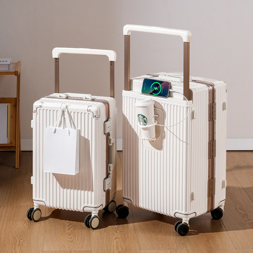 宽拉杆行李箱女铝框20寸登机箱万向轮静音旅行箱大容量密码皮箱子