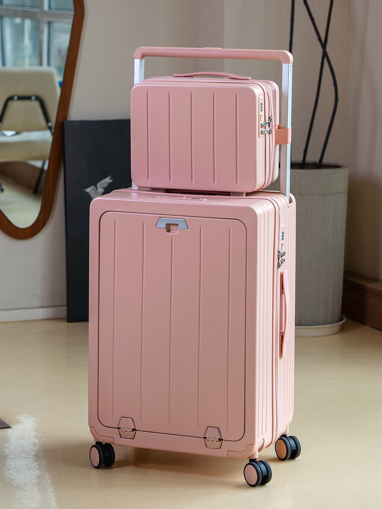 Front opening trunk female 2026 The new Wide tie rod 20 inches multi-function Boarding case password suitcase Suitcase
