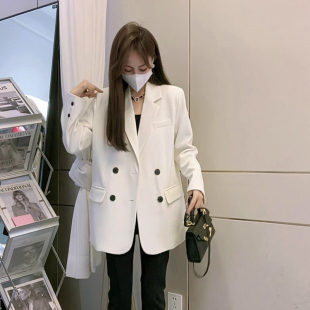 高级感西装外套女2023年新款秋季韩版炸街小个子黑色百搭西服上衣