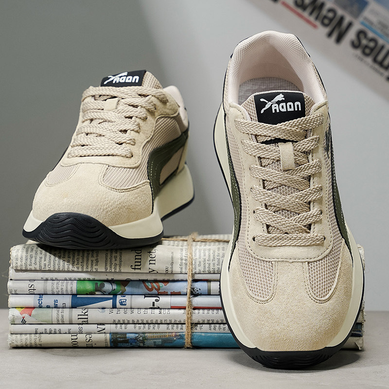 德训鞋男款2025新款夏季透气莆田男鞋复古爆款男士休闲网面阿甘鞋